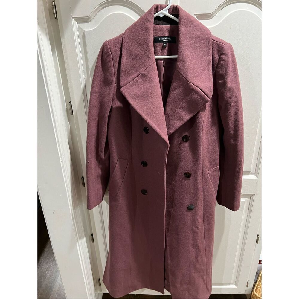 Kenneth Cole Women's Classic Double Breasted Wool Maxi Coat size 10